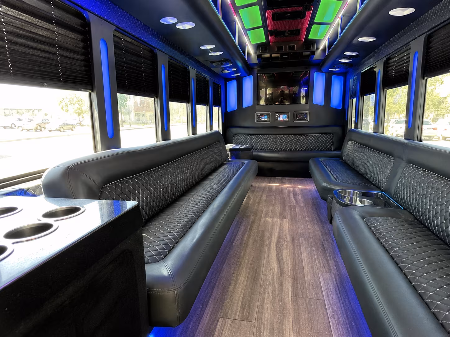 san jose 15 passenger party bus inside