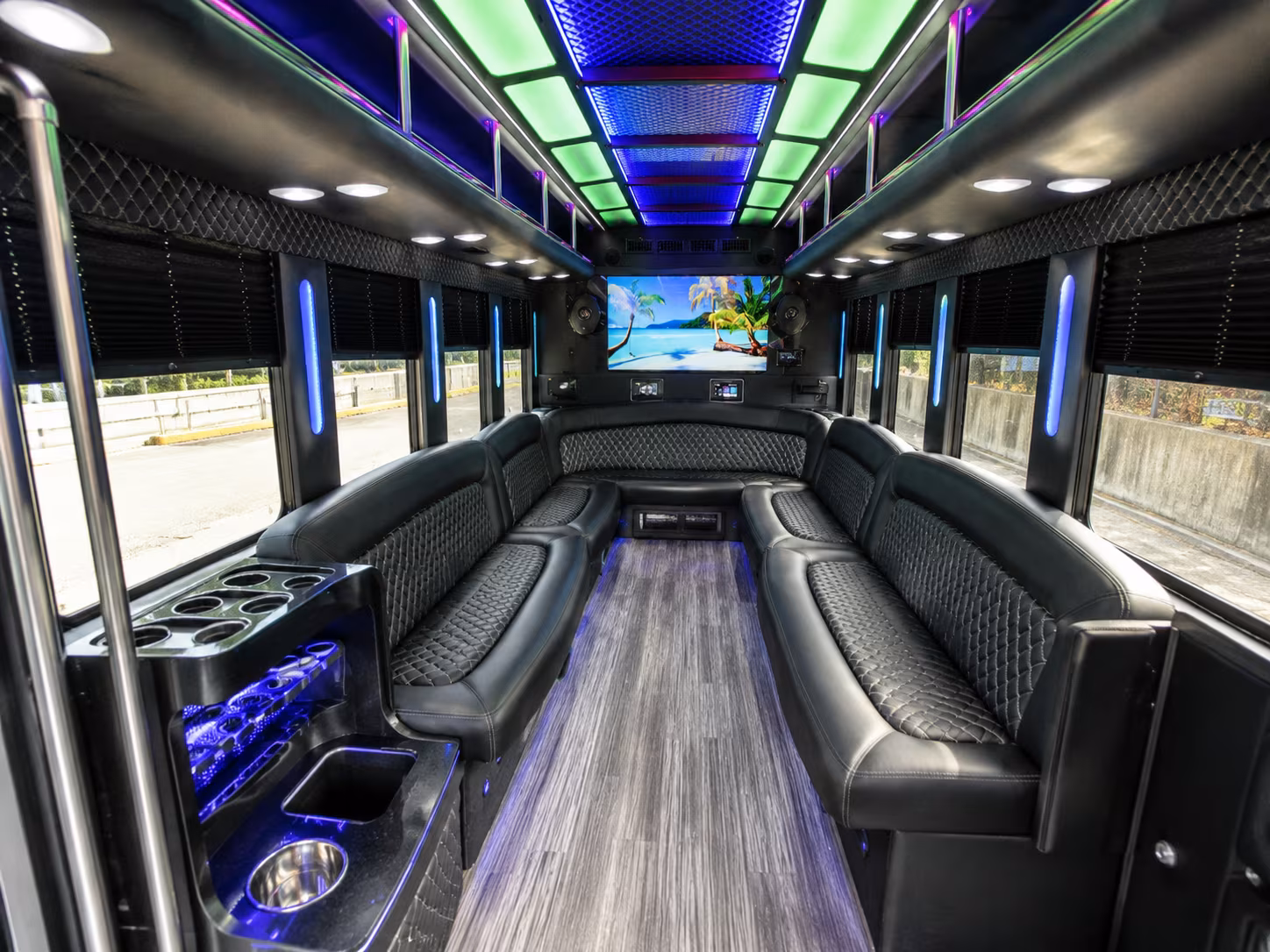 san jose 18 passenger party bus inside