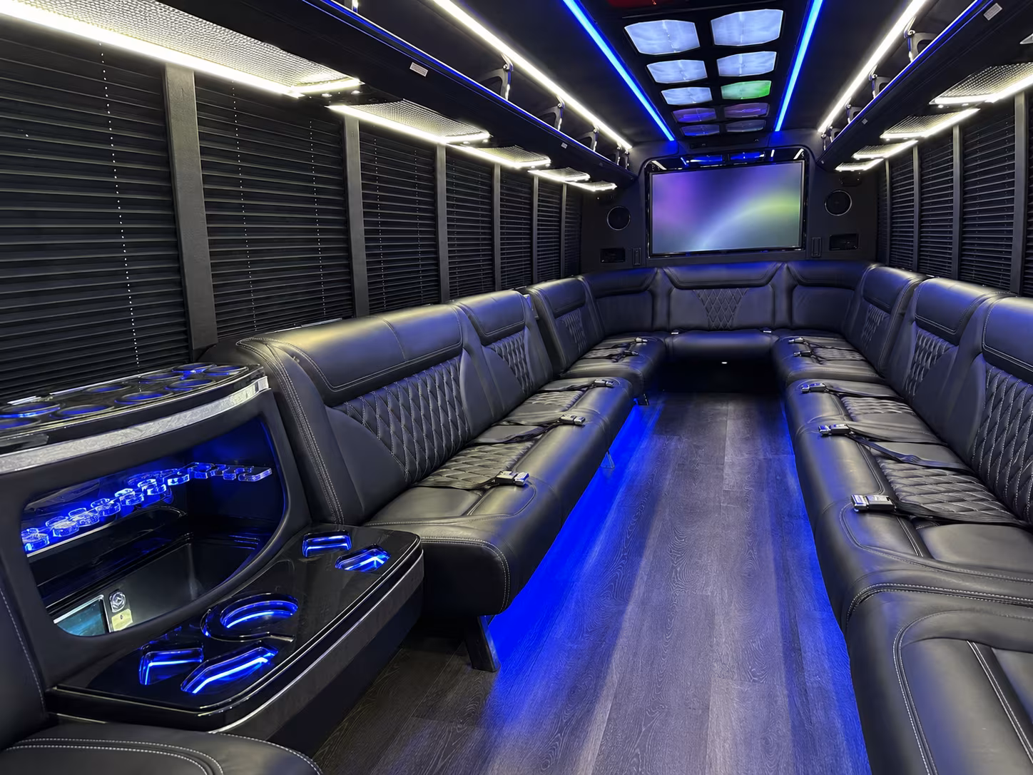 san jose 20 passenger party bus inside