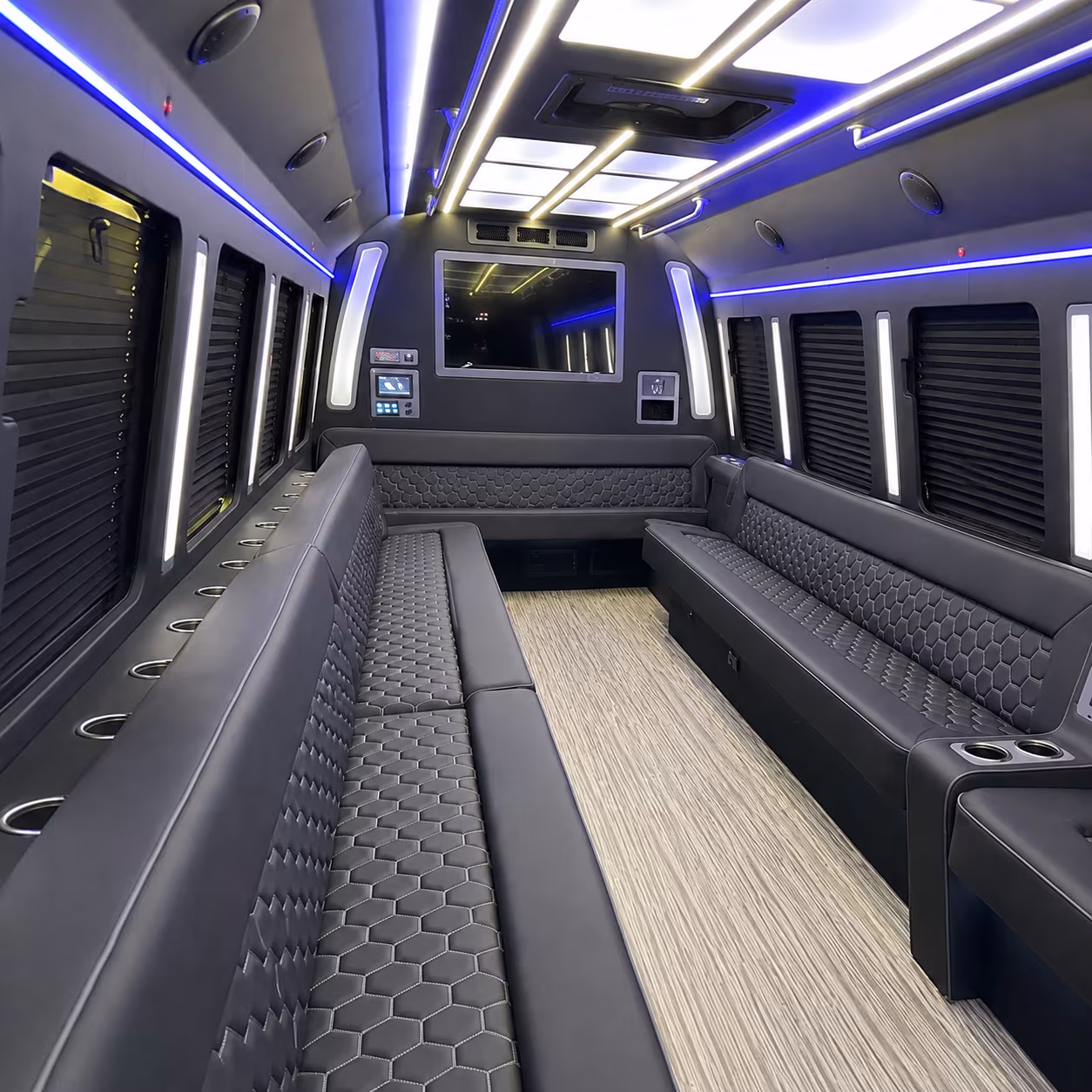 san jose 40 passenger party bus inside