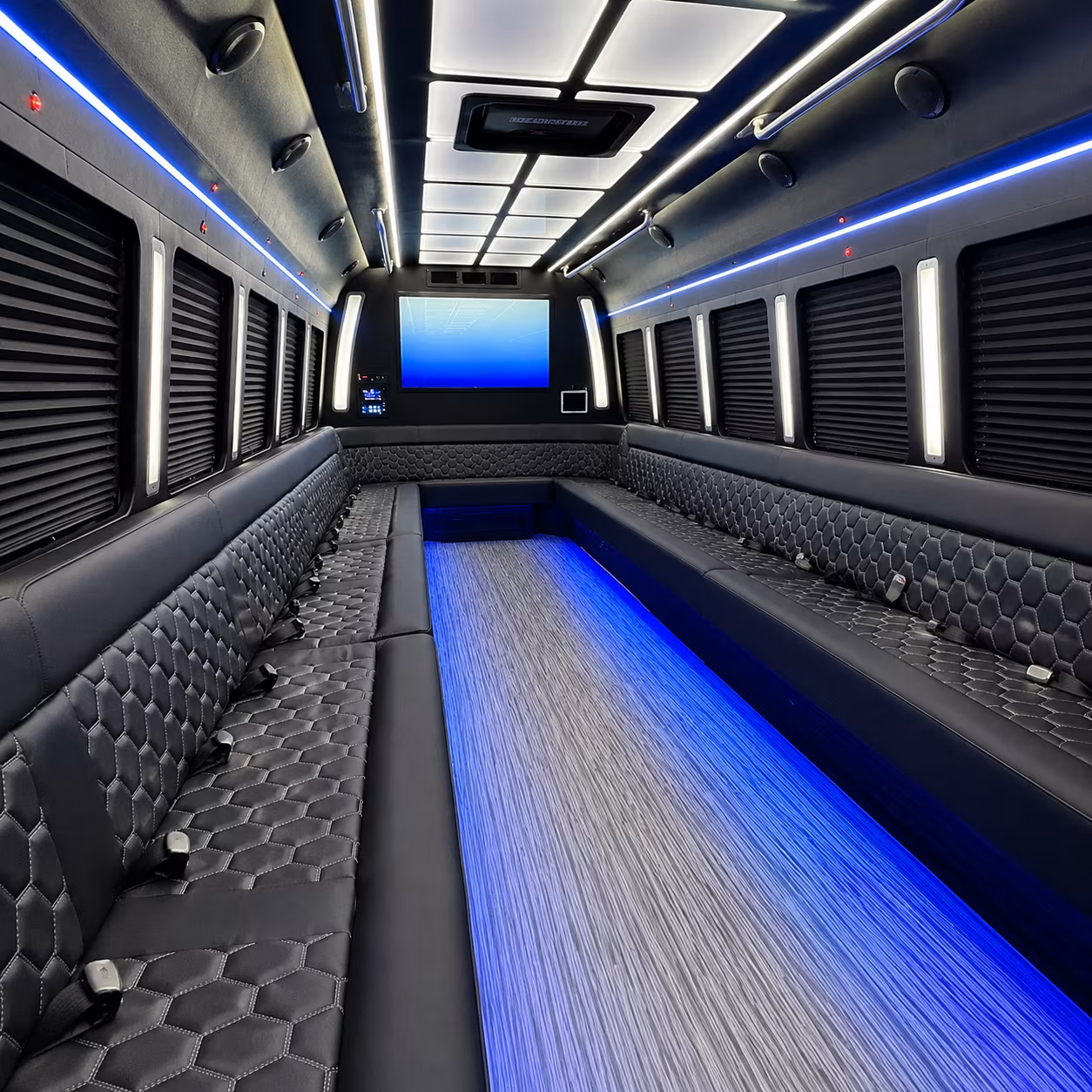 san jose 50 passenger party bus inside